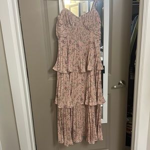 LuLus Tiered Bustier MIDI Dress NWT